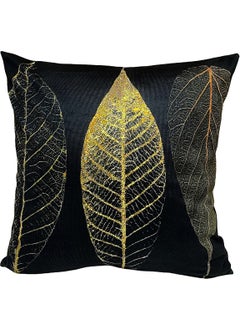 Alla Turca Throw Pillow Cover Black Background Three Leaf 