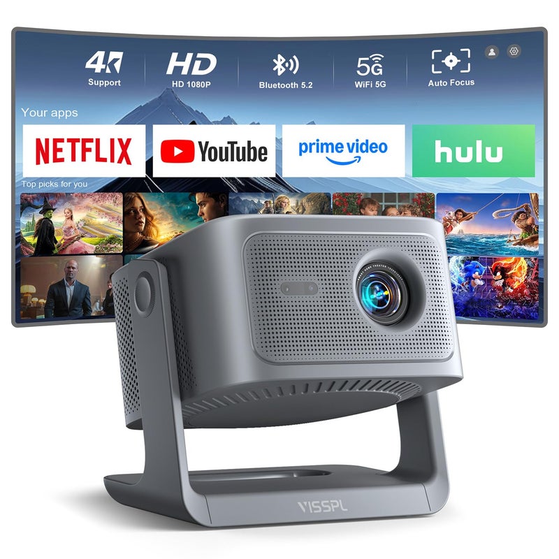 VISSPL 2200ANSI OfficiallyLicensed APPSmart 4K Projector with WiFi and Bluetooth VISSPL 3D Dolby Audio and Auto Focus Portable Outdoor Projector Movie Home Theater Proyector with 360 Adjustable Stand - Image 2