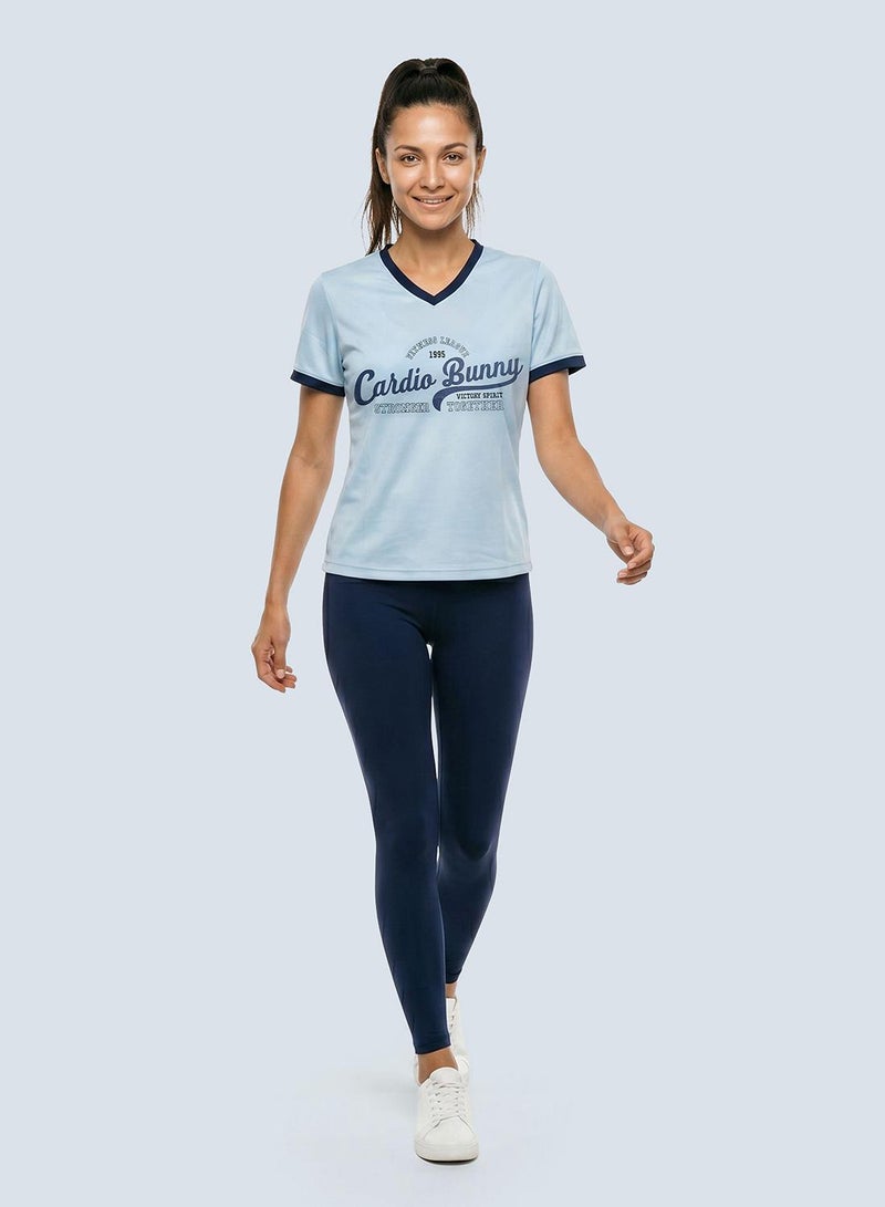 Cardio Bunny Women's Regular Fit Varsity Tee With Short Sleeve - Image 3