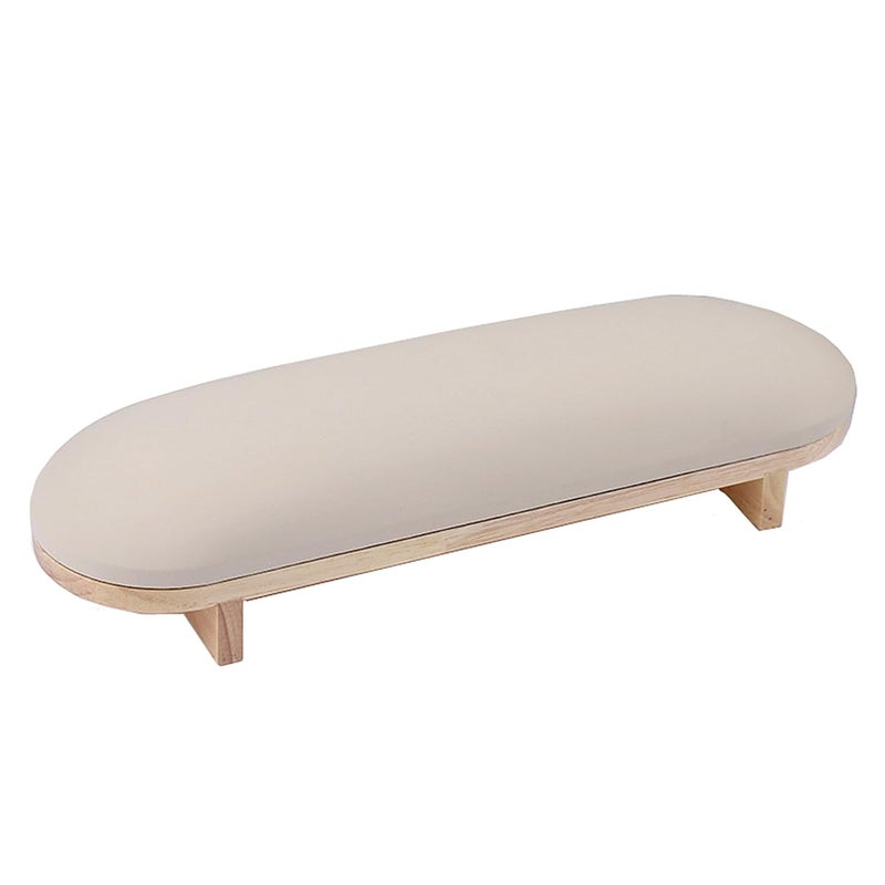TANG SONG TANG SONG 1 Pcs Sponge Manicure Hand Rest Pillow Wooden Nail Stand Hand Holder Nail Table Manicure Armrest Cushion Cream Yellow