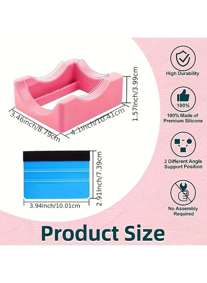 Pink Compact Spill Proof Silicone Cup Holder With Built In Slots Anti Slip For Thermos Coffee Mugs Glasses And Water Bottles - Image 5