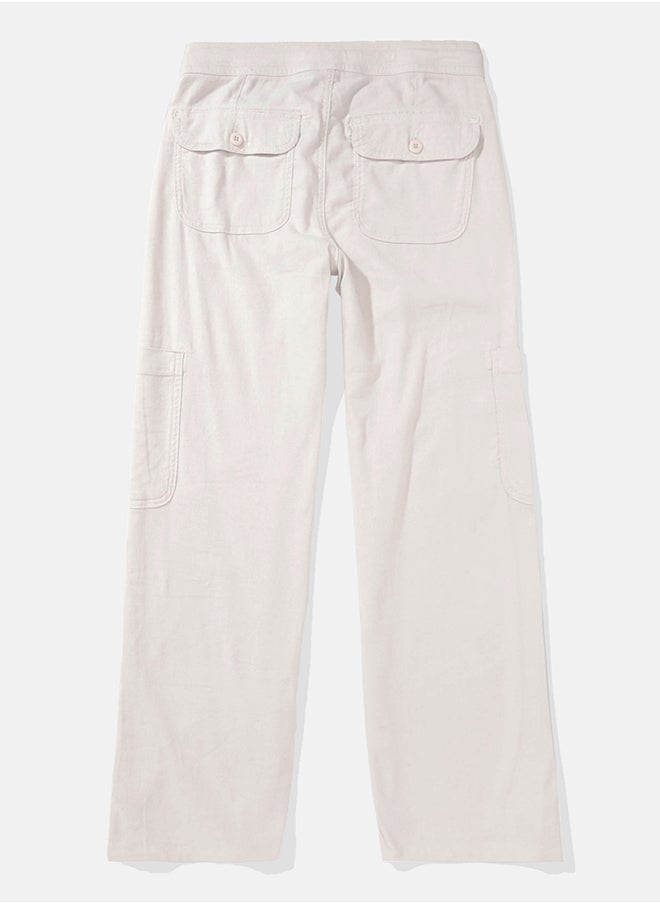 American Eagle AE Dreamy Drape Linen-Blend Baggy Wide-Leg Cargo Pant  - Image 3