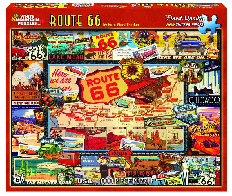 White Mountain Puzzles Route 66 - 1000 Piece Jigsaw Puzzle - Image 2