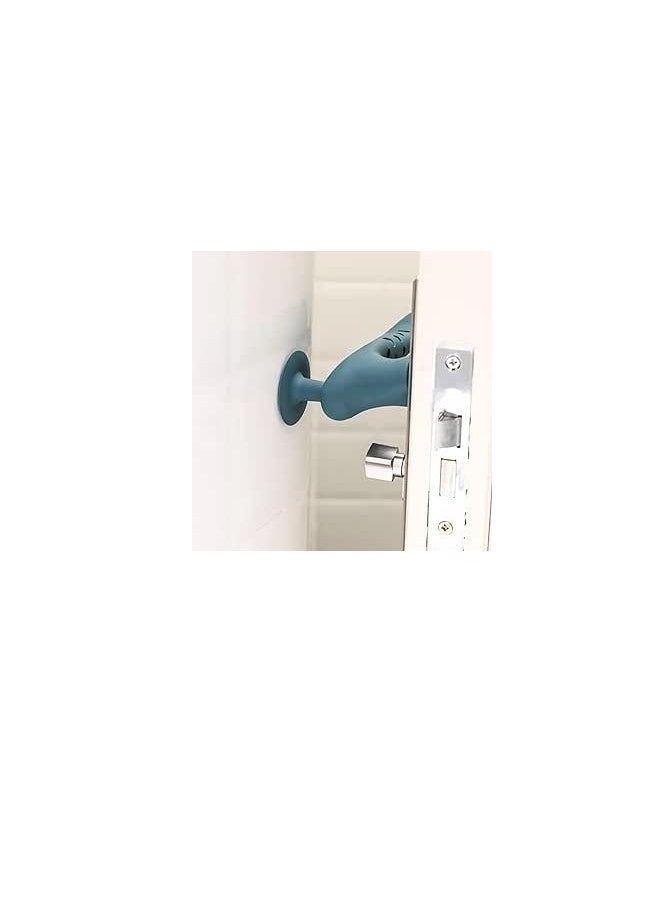 Generic Anti-collision Silicone Door Stopper, Adhesive Stopper Prevents the Door from Hitting the Wall and Paint, Anti-Slip Silicone Door Stopper to Hold the Door and Keep It Open (Blue) , 4 pieces  - Image 5