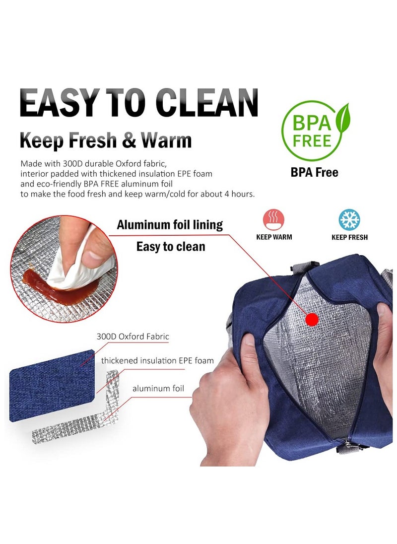 VIO Insulated Waterproof Lunch Bag Thermal Reusable Lunch Bag For Office Work School College Travel Picnic Small Cooler Tote Bag for Men Women Boys Girls Indoor Outdoor  - Image 5