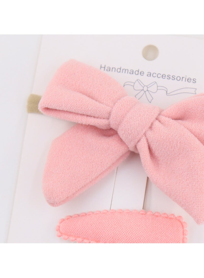 دىدانيالا مجموعة مشابك شعر فيونكة شريط سارة مع ربطة ذيل حصان للأطفال والبنات - وردي فاتح - Image 1