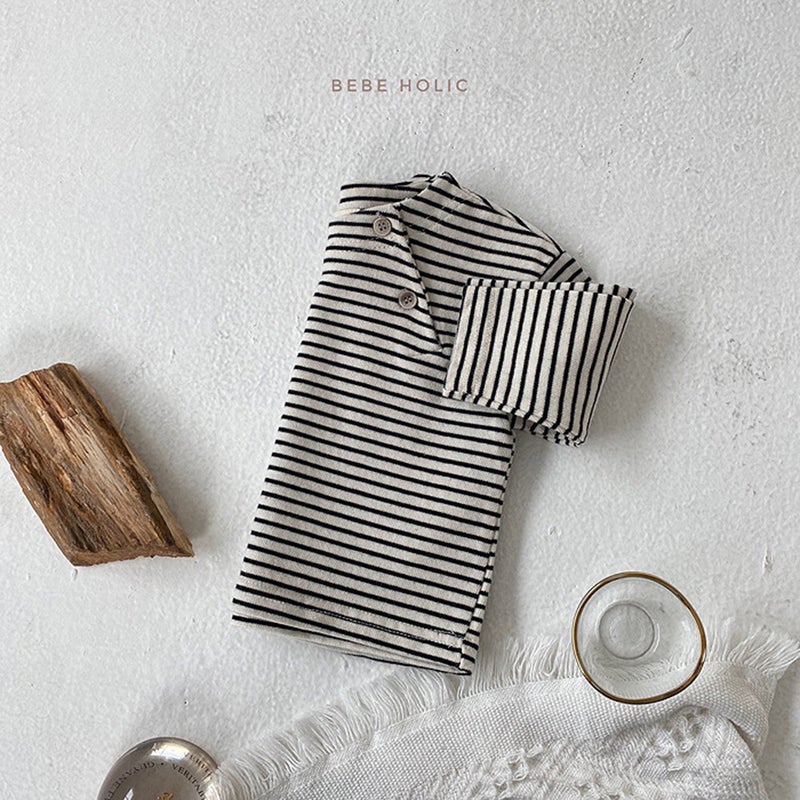 Ins Korean Style Children's Striped T-Shirt Spring and Autumn Baby Base Shirt Autumn Wear Baby Boys and Girls Pullover Base Shirt Top - Image 3