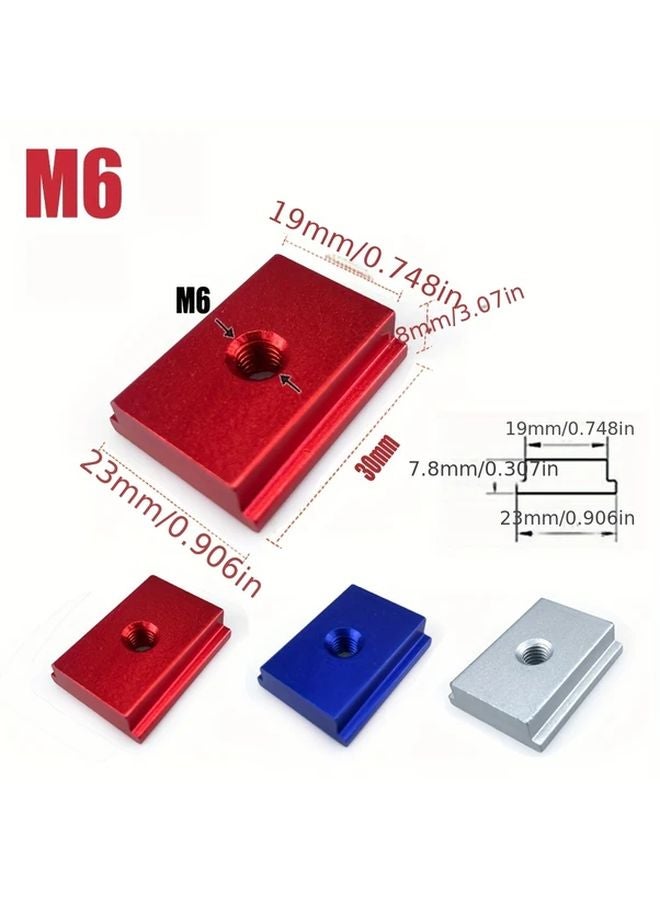 Type 30 T Slot Slider M6 Blue 4 Pack For Woodworking - Image 3