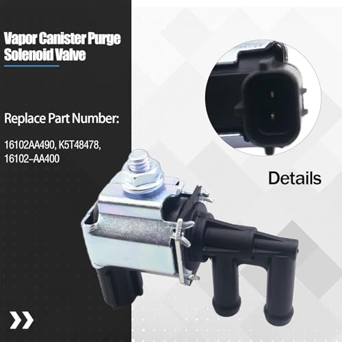 KMBNTU 16102AA490 K5T48478 16102-AA400 Vapor Canister Purge Solenoid Valve Fit for Subaru Impreza 2008-2011 Forester 2005-2007 WRX STI 2015-2021 2.5L Engine - Image 2