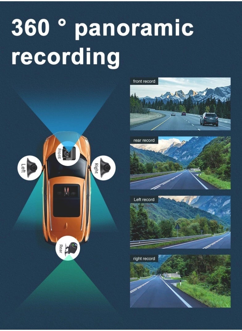 10.26" Car GPS Navigation 4G WIFI Andriod 10.0 Dash Recorder 4 Camera Reaview Video Recorder Registrar Parking Monitoring - Image 3