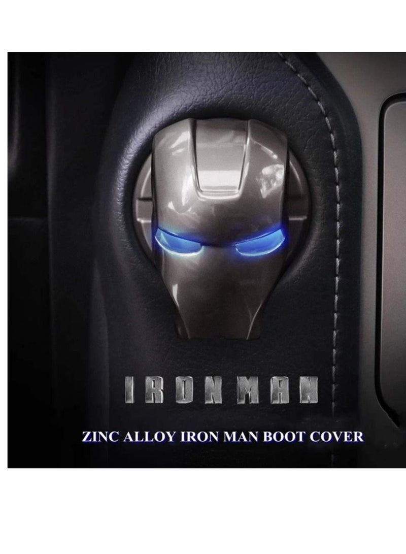 DELFINO 1pcs Car Engine Start/Stop Button Protection Cover Auto Engine Ignition Start Stop Button Replacement-Start Stop Trim Protector Key Ring Circle Cover 3D Iron Man Car Interior Accessory - Image 4