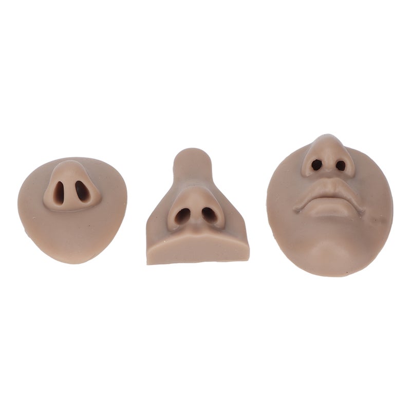 Silicone Nose Model Set Simulation 3D Soft Practice Nose Model for Nose Suture Teaching Exercise Dark Skin Color - Image 3
