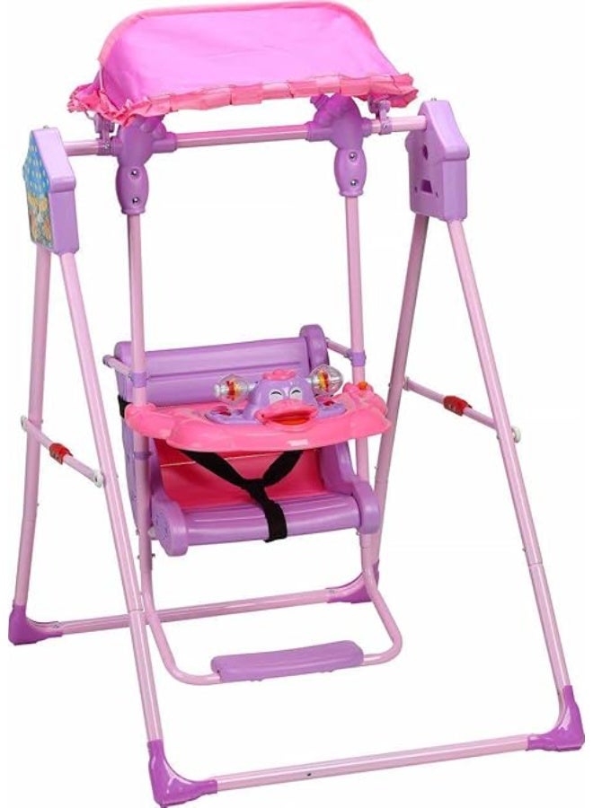Swing for Kids - Baby Swing with Stand and Metal Body Frame - Perfect for Indoor and Outdoor - for Boys and Girls of Age 6 Months and Above_pink - Image 1