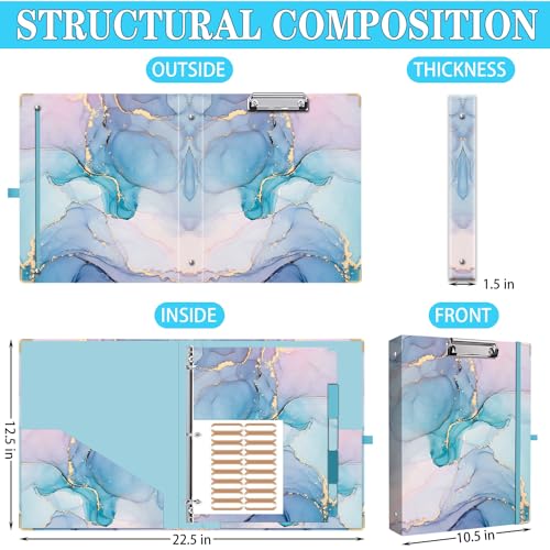 Lateefah 3 Ring Binder, 1 Inch Binder Organizer for Letter Size(8.5'' x 11'') with 5-Tab Dividers and Pockets, File Folders with Low Profile Clipboard for Office, School Supplies - Image 2