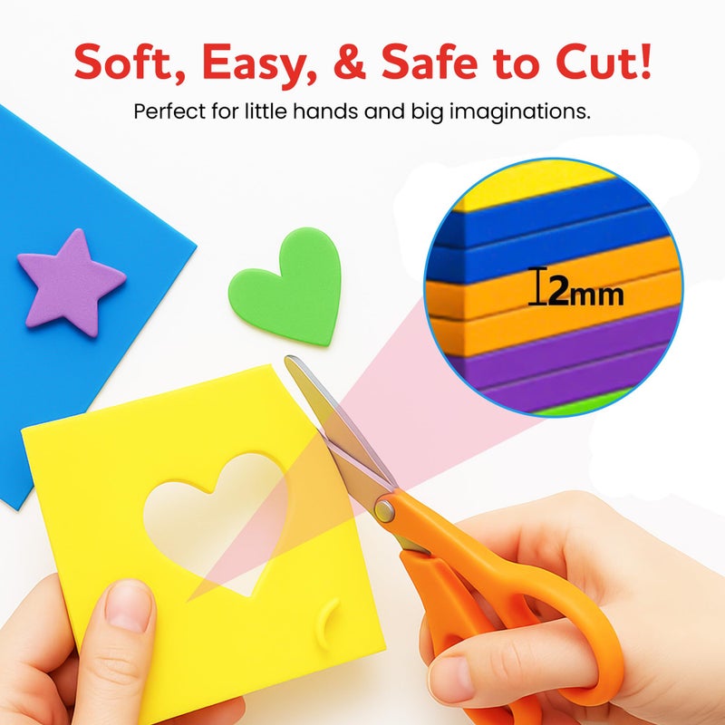 ACTIVITYYA Self-Adhesive EVA Foam Sheets for Crafts â€“ 15 Assorted Colors, 6 x 9 Inch, 2mm Thickness, Peel & Stick Foam Paper for DIY, Scrapbooking & Kidsâ€™ Art. (Assorted) - Image 4