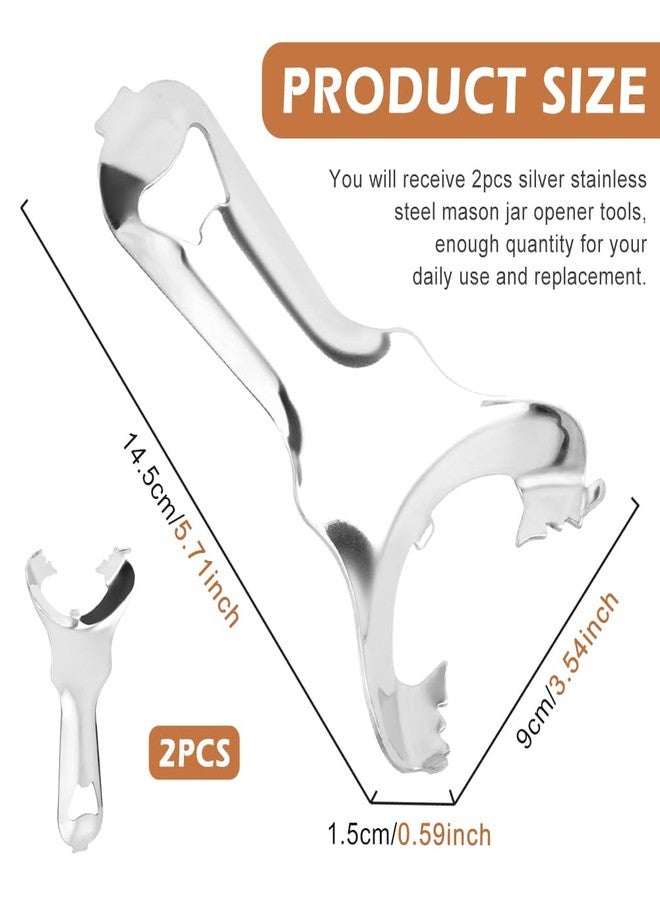 Kazheon 2pcs Mason Jar Opener, Stainless Steel Multi-Purpose Jar Opener, Easy-Twist, Comfortable Grip, Wide Application - Image 2
