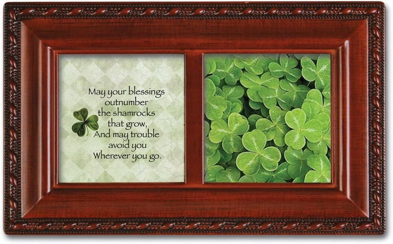 Cottage Garden Irish Blessing Petite Woodgrain Music Box with 'Irish Lullaby' - Image 2