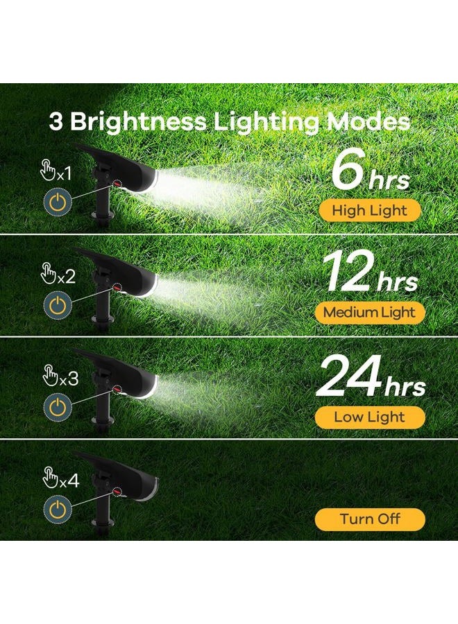 Linkind Solar Lights Outdoor Waterproof IP65, StarRay Dusk-to-Dawn Outdoor Solar Lights, 3 Lighting Modes Solar Spot Lights Outdoor for Garden, Yard, Landscape (Daylight, 2 Pack) - Image 5