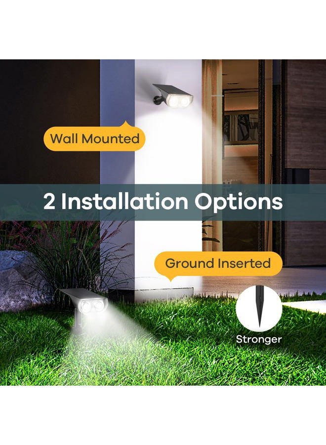 Linkind Solar Lights Outdoor Waterproof IP65, StarRay Dusk-to-Dawn Outdoor Solar Lights, 3 Lighting Modes Solar Spot Lights Outdoor for Garden, Yard, Landscape (Daylight, 2 Pack) - Image 4