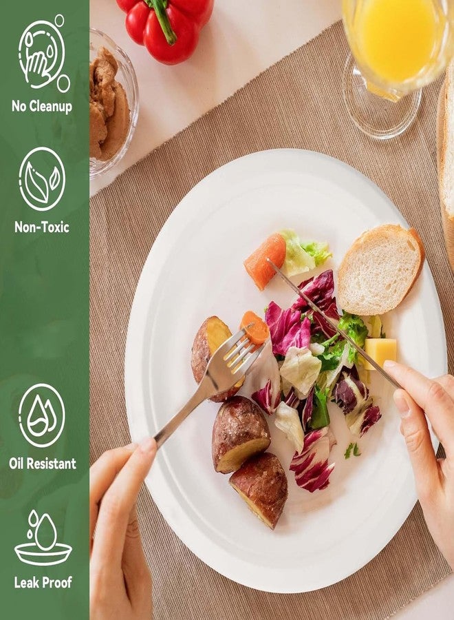 FPN Round Compostable Plates 8 Inch 125 Count Heavy Duty Disposable Plates | Sugarcane Biodegradable Paper Plates, Microwave & Freezer Safe for Parties, Weddings, Catering & Daily Meals - Image 4