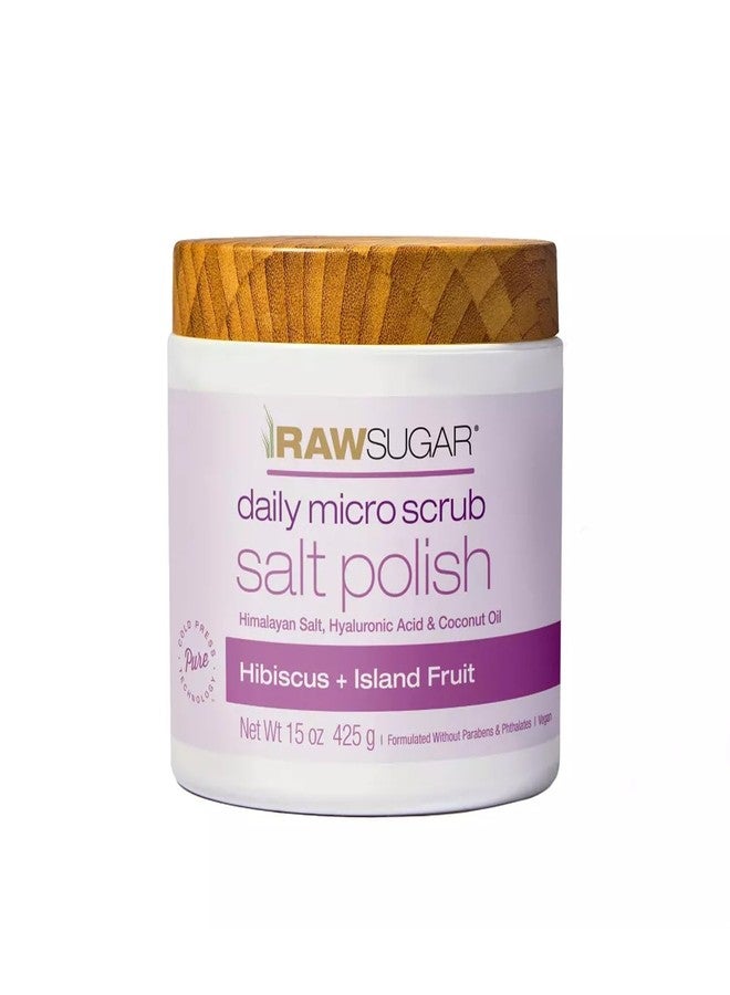 RAW SUGAR RawSugar Daily Micro Salt Scrub for Body, Exfoliates & Brightens, 15 oz - Image 1