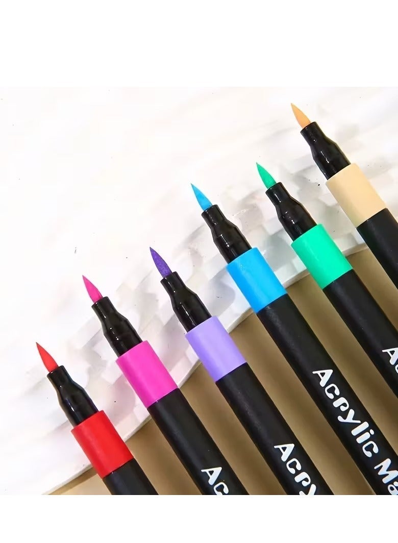 4packs of acrylic markers, 12 colors per pack, for drawing on wood, glass, and fabric. - Image 3