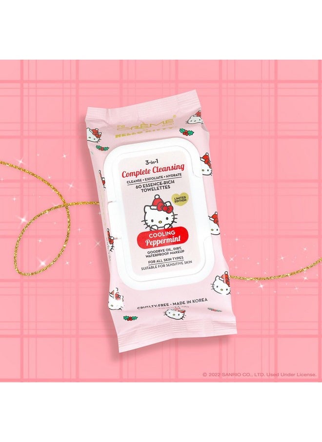 The Creme Shop - X Hello Kitty 3In1 Towelettes Cooling Peppermint Cleanse Exfoliate Hydrate Wipes For Face & Body All Skin Types Refreshing With Peppermint & Allantoin - Image 1