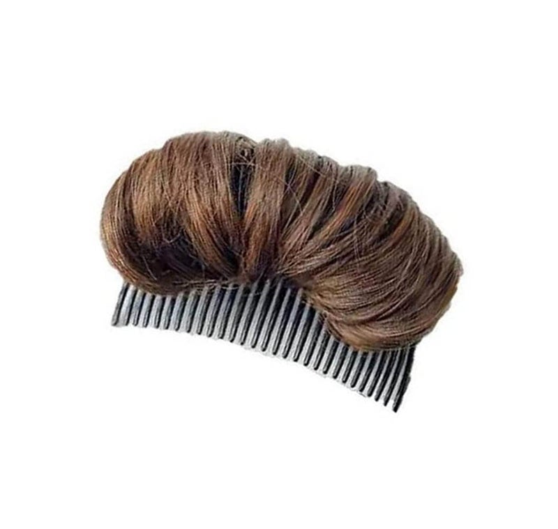 ericotry 1Pcs Womens Hair Bun Invisible False Hair Clip Bump It Up Volume Hair Base Fluffy Princess Styling Increased Hair Pad Styling Insert Tool Hair Accessories (Light Brown) - Image 1