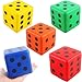Cotiny 5 Pack 315 Inch Jumbo Dice Soft PU Foam Square Dice Large Lightweight Dices for Classroom Activities Math Games Indoor Play and Party Fun 5 Colors - Image 2