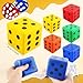 Cotiny 5 Pack 315 Inch Jumbo Dice Soft PU Foam Square Dice Large Lightweight Dices for Classroom Activities Math Games Indoor Play and Party Fun 5 Colors - Image 4