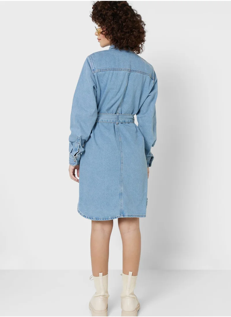 JJXX Denim Tie Detail Dress