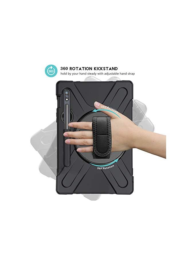 Procases Galaxy Tab S8 2022 / Tab S7 2020 11 Inch Case (Sm-X700/X706/T870/T875) With S Pen Holder, Rugged Heavy Duty Shockproof Rotating Kickstand Protective Cover For Galaxy Tab S8 S7 11" -Black - Image 3