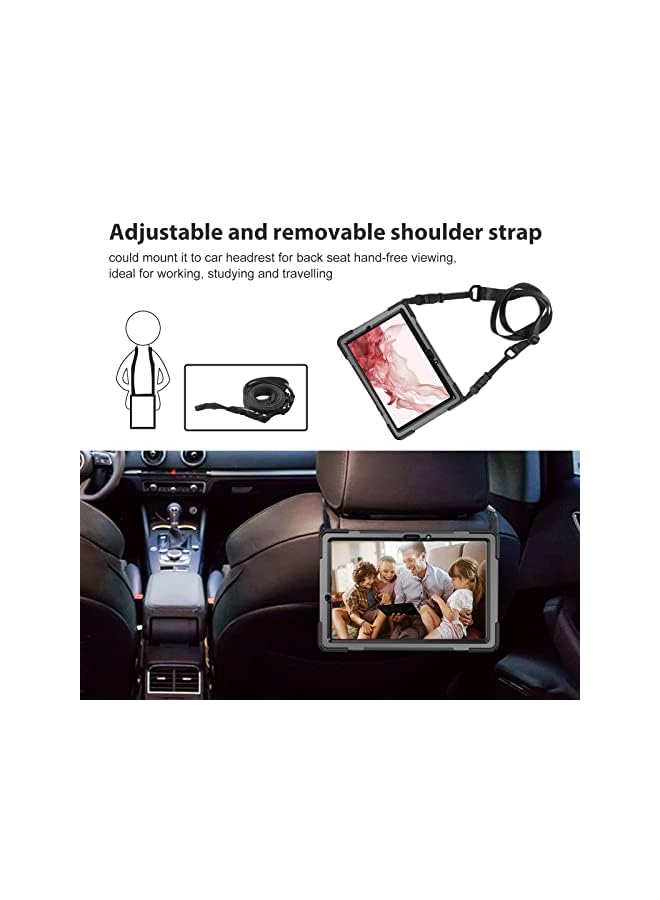 Procases Galaxy Tab S8 2022 / Tab S7 2020 11 Inch Case (Sm-X700/X706/T870/T875) With S Pen Holder, Rugged Heavy Duty Shockproof Rotating Kickstand Protective Cover For Galaxy Tab S8 S7 11" -Black - Image 4