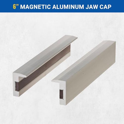Yost Tools Yost Vises MA-360 Universal 6" Magnetic Aluminium Vise Jaw Caps Smooth Serrated Vise Jaw Cover Jaw Cover fits 6" Inch Vise Easily Attach with Magnet Strip - No Bolts Needed 1 Pair - Image 2