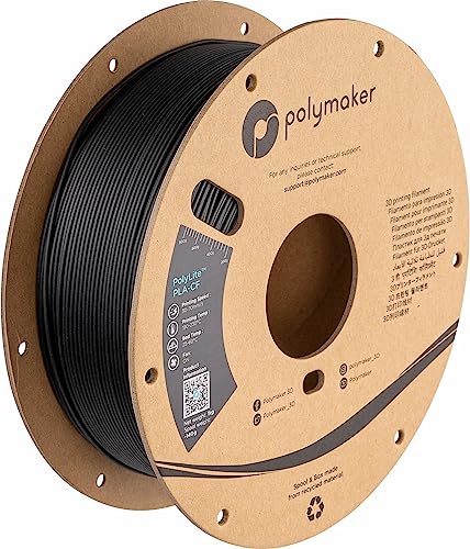 polymaker خيوط بوليمكر كربون فايبر PLA بقطر 1.75 مم، خيوط PLA مدعمة بألياف الكربون لطابعة ثلاثية الأبعاد بوزن 1 كجم - بوليلايت 1.75 مم خيوط PLA للطباعة ثلاثية الأبعاد قوية وسهلة الطباعة ومطفية - Image 1