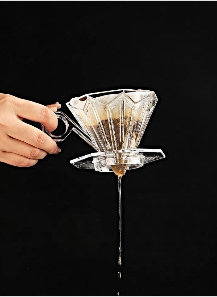 Bronze V60 Drip Coffee Maker Set Manual Coffee Server Heat Resistant Glass Tea Pot With Espresso Pour Over Brewing Chemex Coffee Dripper Filter 450ml  - Image 4