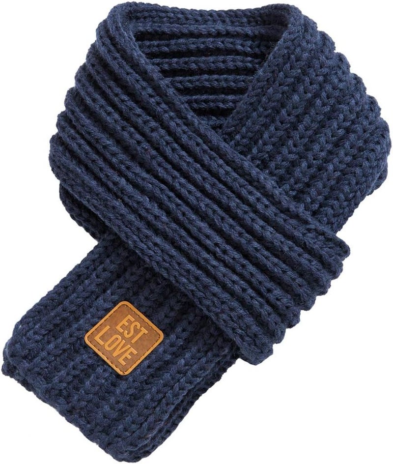 Levao Kids Winter Knitted Warm Scarf Boys Girls Toddlers Solid Color Soft Scarfs Neck Warmer - Image 1