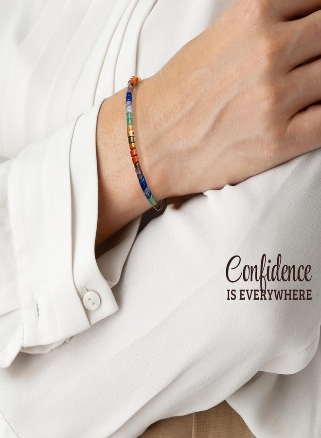 ZOKCC Cheer Up Gifts Bracelets for Women: Healing Natural Stone Bracelets with Postive Words - Inspirational Friendship Gifts for Women Best Friends Sister Bestie Coworker (C- APPRECIATED- RAINBOW STONE) - Image 4