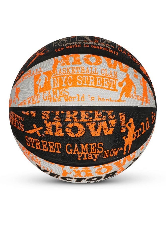 Vector X VECTOR X POWER-BLACK-WHITE-ORANGE-5 Basketball - Size: 5  (Kids, Pack of 1, Multicolor) - Image 5