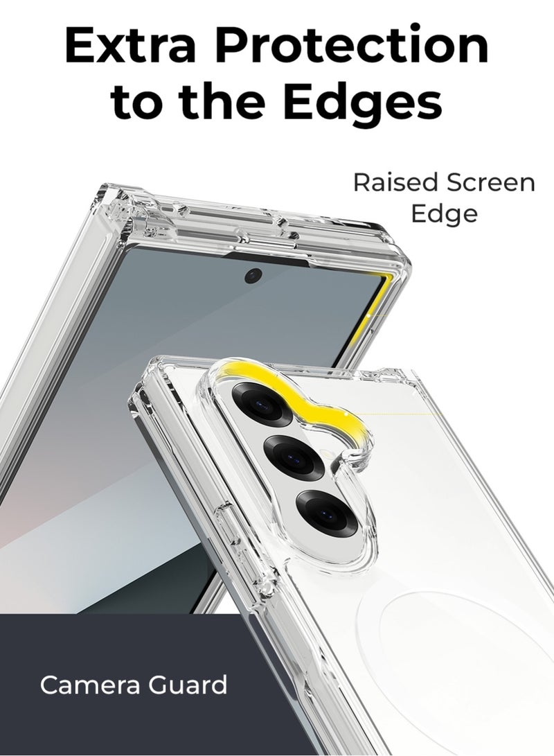 glassology Samsung Galaxy Z Fold7 Silicone Case Clear, Anti-Yellowing, Slim & Shockproof, Hinge Protection, Wireless Charging Friendly, Anti-Fingerprint, Scratch-Resistant. - Image 3