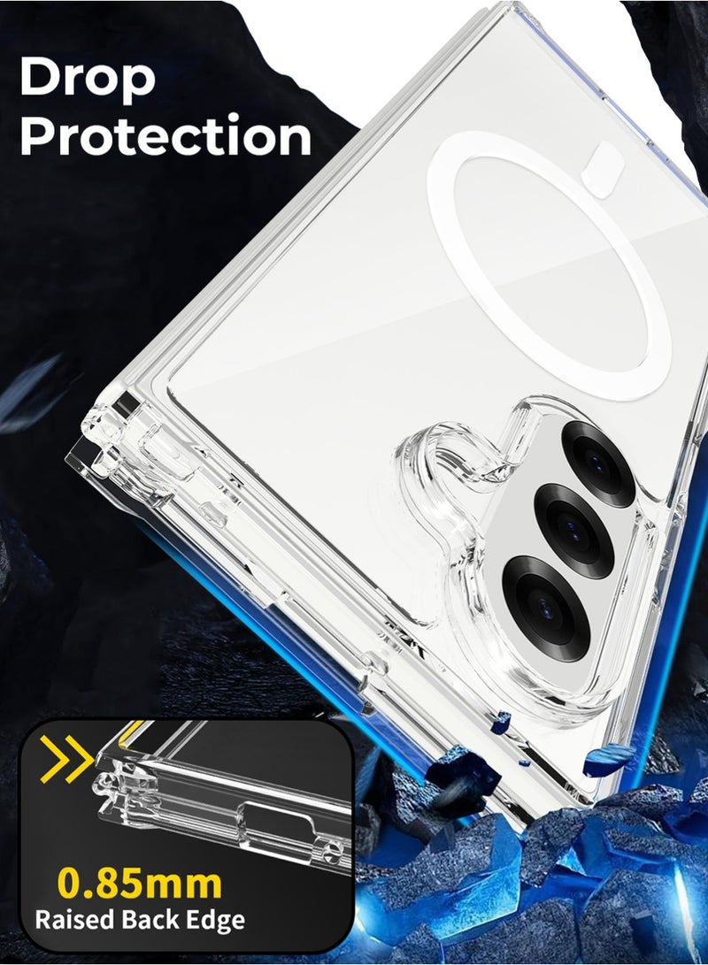 glassology Samsung Galaxy Z Fold7 Silicone Case Clear, Anti-Yellowing, Slim & Shockproof, Hinge Protection, Wireless Charging Friendly, Anti-Fingerprint, Scratch-Resistant. - Image 5