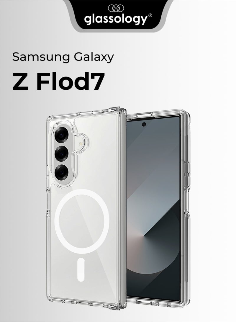 glassology Samsung Galaxy Z Fold7 Silicone Case Clear, Anti-Yellowing, Slim & Shockproof, Hinge Protection, Wireless Charging Friendly, Anti-Fingerprint, Scratch-Resistant. - Image 1