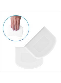 SAVITA 5pcs 4.6x3.6" Dough Bowl Spatula, Dough Cutter Multi-Function Dough Scraper Food Scrappers Plastic Kitchen Bowl Scraper Tool for Pastry Cake Bread Pizza Baking (White)  - Image 1