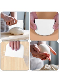 SAVITA 5pcs 4.6x3.6" Dough Bowl Spatula, Dough Cutter Multi-Function Dough Scraper Food Scrappers Plastic Kitchen Bowl Scraper Tool for Pastry Cake Bread Pizza Baking (White)  - Image 2