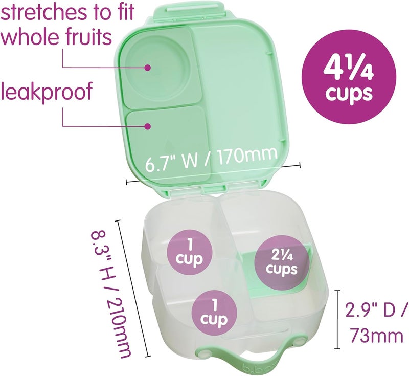b.box Mini Children's Lunch Box with 3 Compartments - Leakproof and BPA Free - Image 4