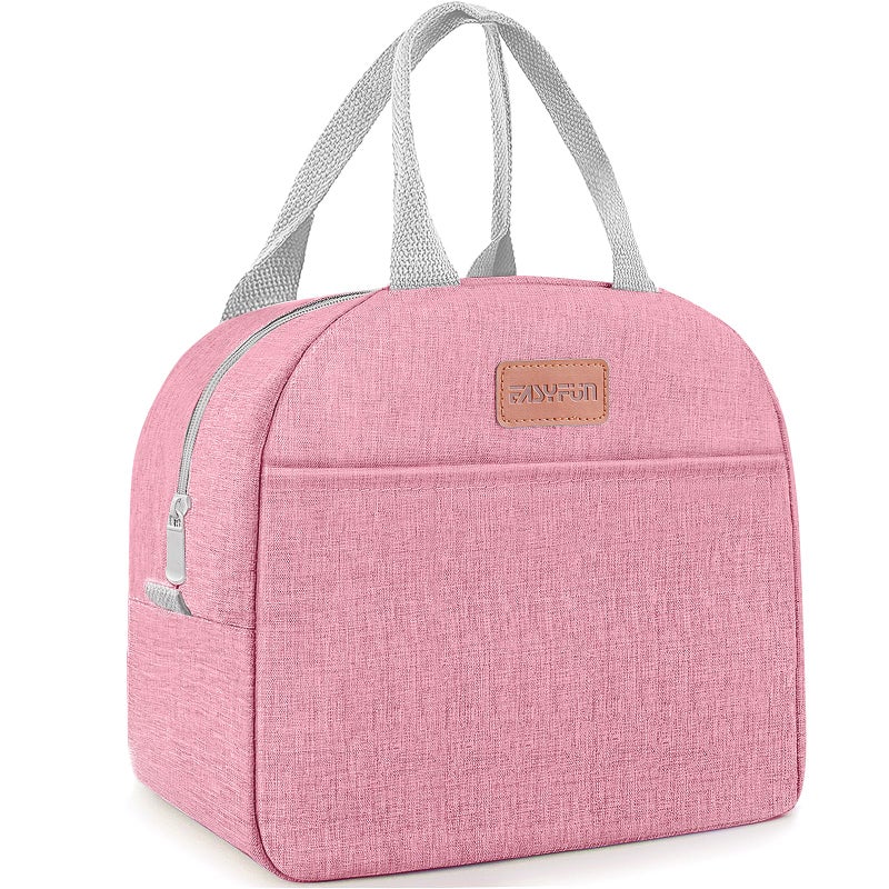 Lunch Bag for Women  Men Adult Insulated Lunch Box Small Leakproof Cooler Food Lunch Containers Reusable High Capacity Lunch Tote Bags for Work Travel Outdoor Pink