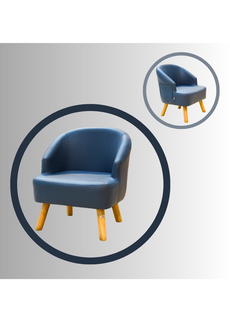 Other Manufacturer Faux Leather Upholstery, Wooden Legs, Navy Blue, Sofa Chair, Small sofa, Small Sitting Sofa  - Image 2