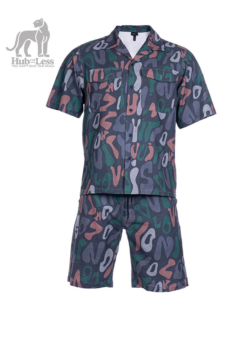 Hub For Less Men’s Ultra-Breathable Summer Set – Lightweight Shirt & Shorts Combo - Image 1