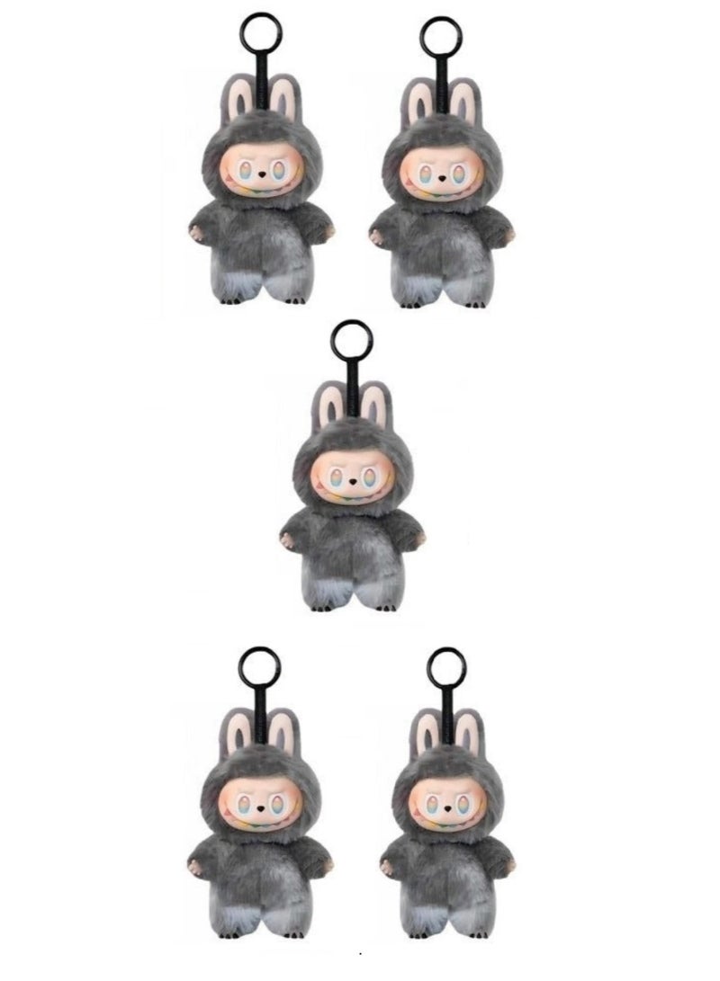 Pop Mart x Bobo & Coco Labubu The Monsters Tasty Macarons Grey Plush Pack Of 5