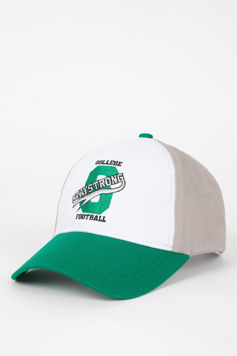 DeFacto Green Boy Boy Embroidered Cotton Baseball Basketball Cap Casual - Image 2